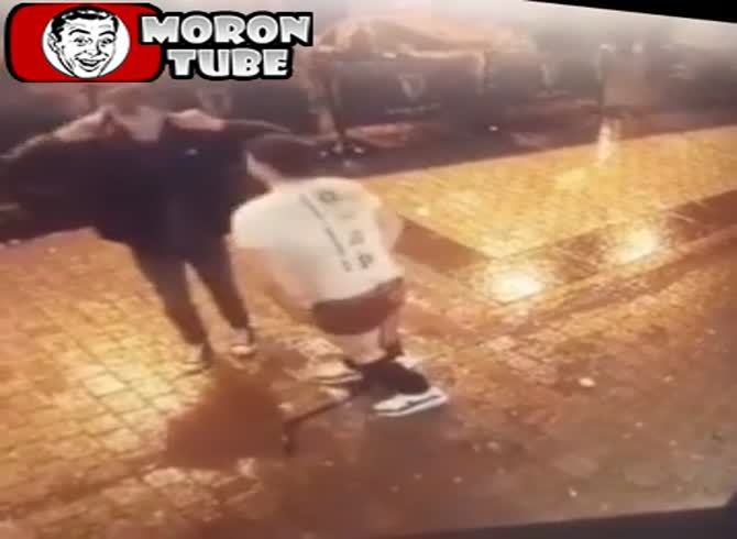 Video :He gets trapped on a pole while intoxicated, and his friend is too funny to assist him!
